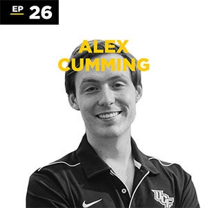 black and white headshot of Alex Cumming