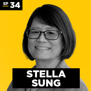 black and white headshot of Stella Sung